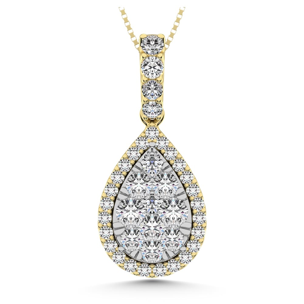Diamond 5/8 Ct.Tw. Fashion Pendant in 14K Yellow Gold: Diamond 5/8 Ct.Tw. Fashion Pendant in 14K Yellow Gold 14k Yellow Gold Stone Color: G-h Stone Clarity: Si2 Unless otherwise specified, pendants that include a chain are paired with our standard 18-inch