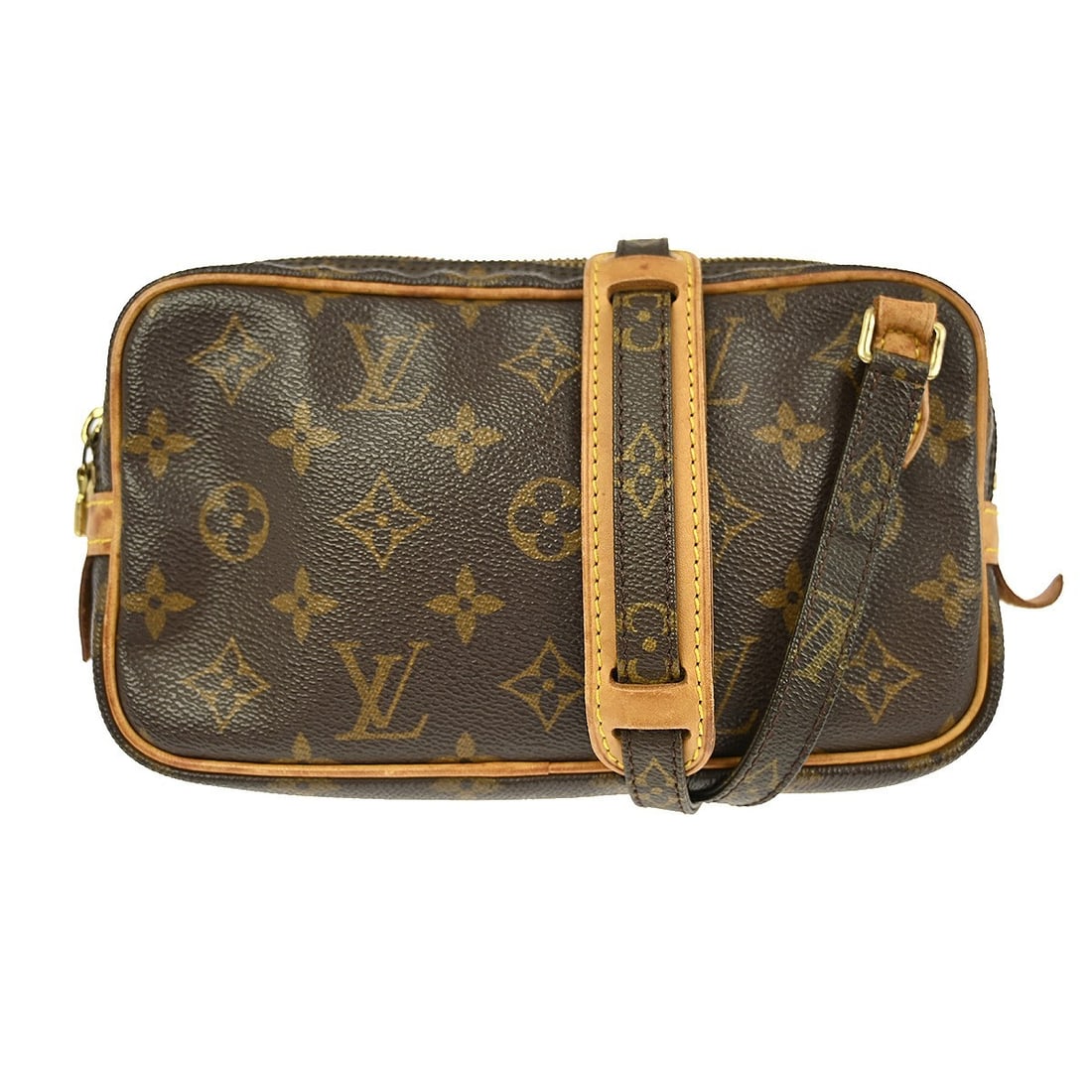 Louis Vuitton Monogram Marly Bandouliere Mini Leather Crossbody Bag Brown: Louis Vuitton Monogram Marly Bandouliere Mini Leather Crossbody Bag Brown This Louis Vuitton Marly Bandouliere crossbody bag features the iconic monogram pattern on brown leather with a zip closure. T