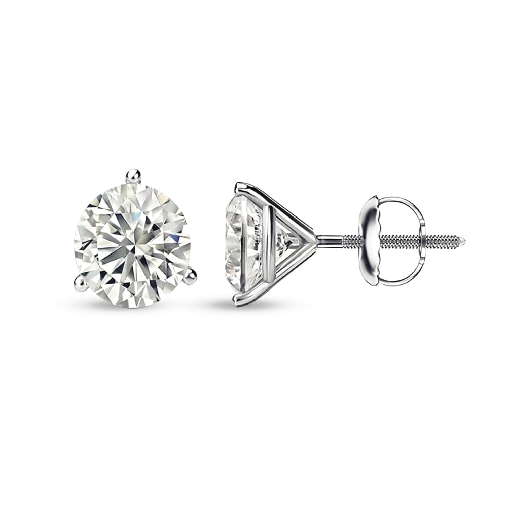14K White Gold Lab Grown Diamond 2 Ct.Tw. IGI Certified VS F+ Martini Stud Earrings (Available in (1 of 2)