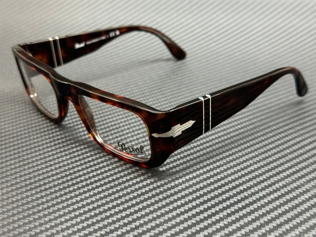 Persol PO3362V 24 Havana 52mm Eyeglasses with Case and Authenticity Certificate: Persol PO3362V 24 Havana 52mm Eyeglasses with Case and Authenticity Certificate These Persol PO3362V 24 eyeglasses feature a Brown Havana frame and are designed for unisex wear. The eyeglasses come wi