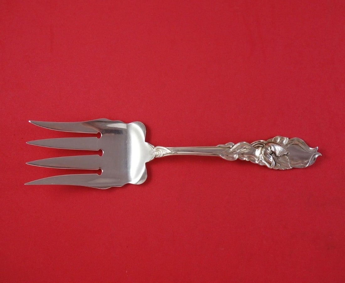 Sterling Silver Salad Fork Tulip Pattern by Fessenden 8.25 Inch (1 of 2)
