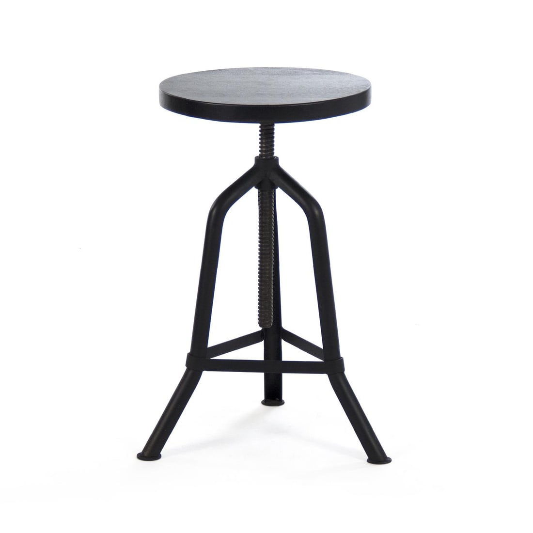 Zentique Chippendale Style Ebony Revolving Barstool Pouf (1 of 3)