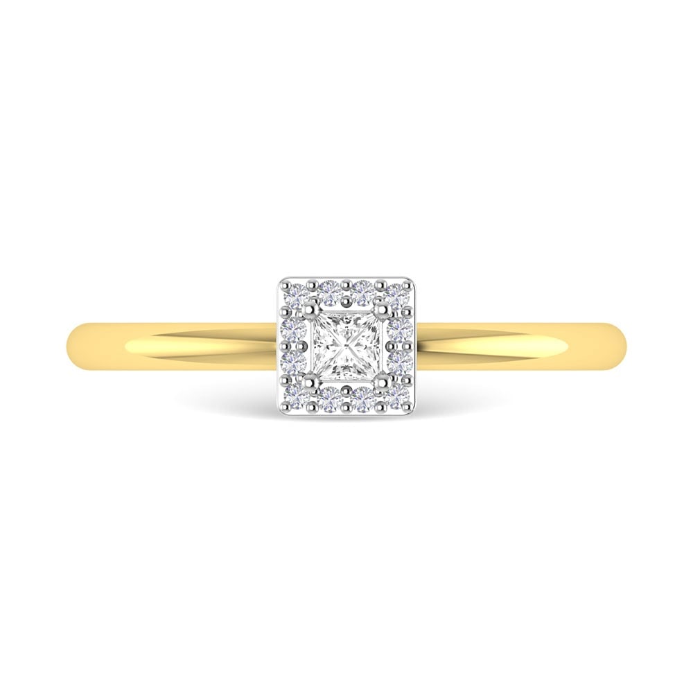 Diamond 1/6 Ct.Tw. Promise Ring in 14K Two Tone Gold: Diamond 1/6 Ct.Tw. Promise Ring in 14K Two Tone Gold 14k Two Tone Gold Stone Color: G-h Stone Clarity: I2 Each ring is presented in standard size 6.5. Complimentary resizing is available between sizes