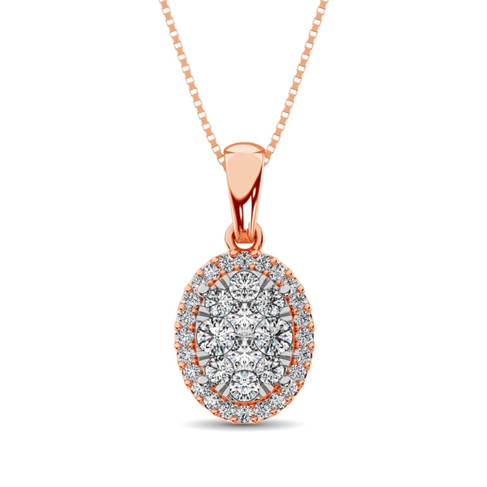 Diamond Fashion Pendant 5/8 Ct.tw Round Cut in 14K Rose Gold: Diamond Fashion Pendant 5/8 Ct.tw Round Cut in 14K Rose Gold 14k Rose Gold Stone Color: Gh Stone Clarity: I1 Unless otherwise specified, pendants that include a chain are paired with our standard 18-i