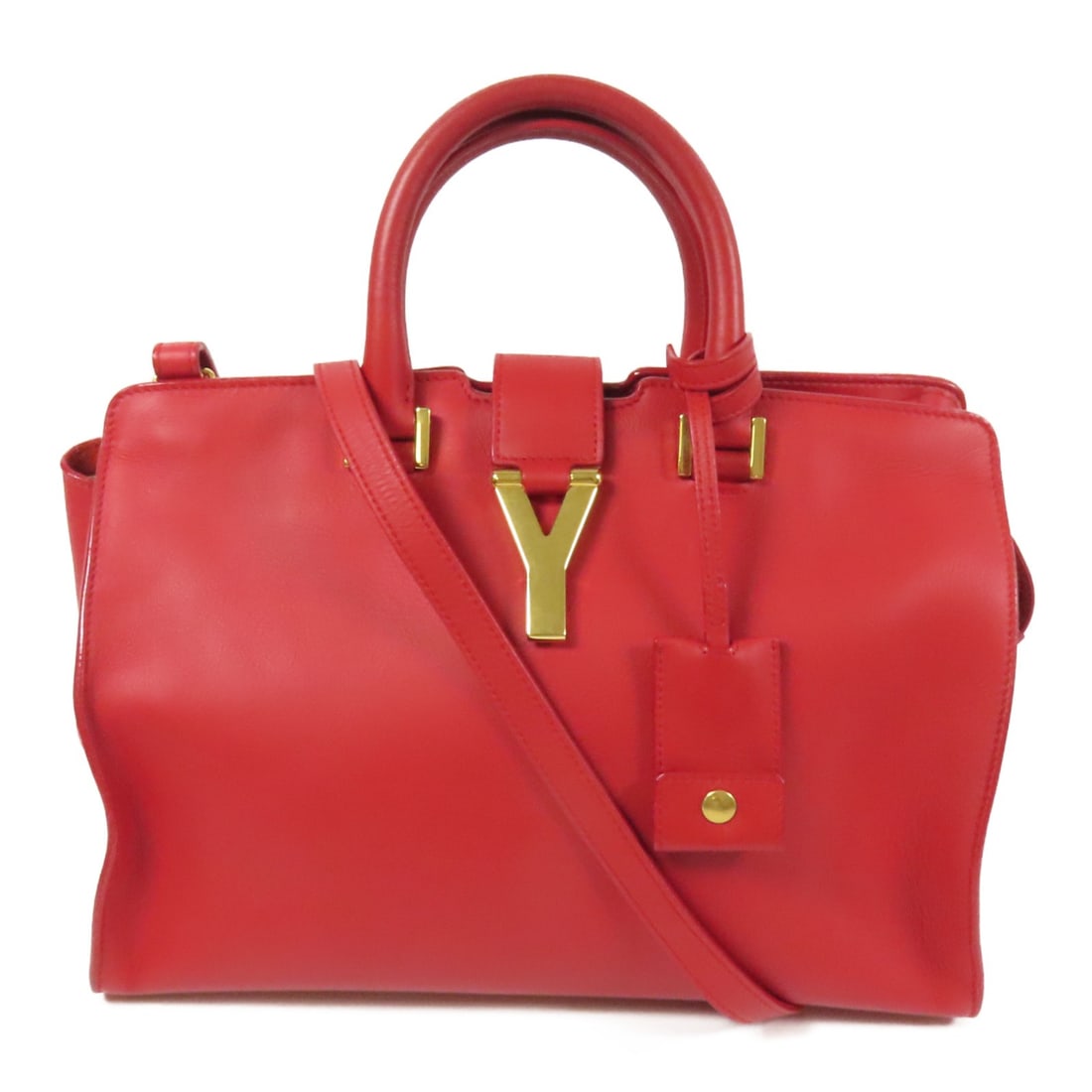 SAINT LAURENT YSL Red Calfskin Leather 2way Shoulder Bag GHW (1 of 17)