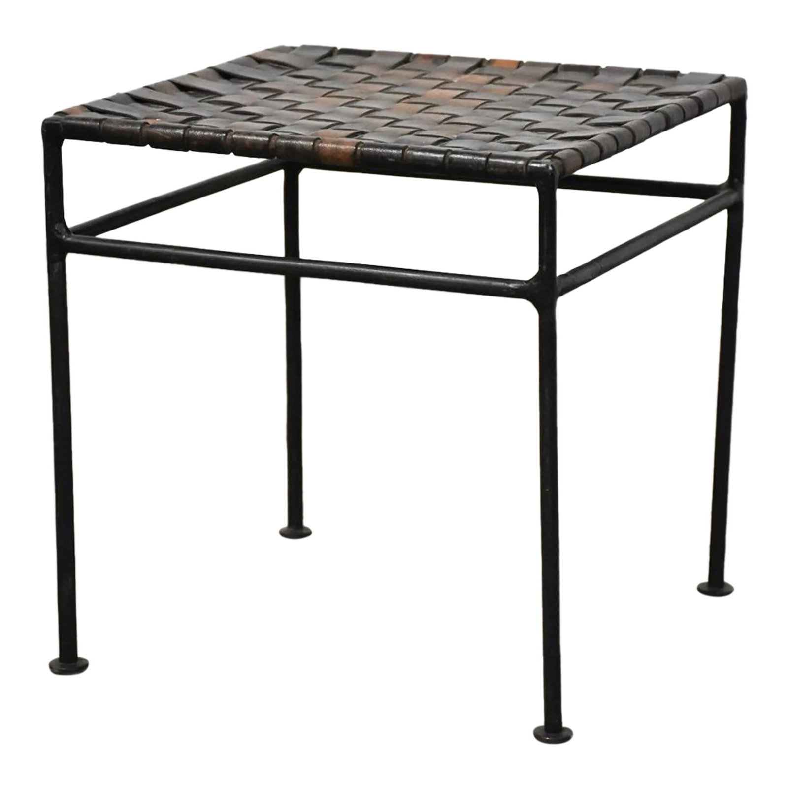 Lila Swift Donald Monell Inspired Wrought Iron Leather End Table (1 of 5)