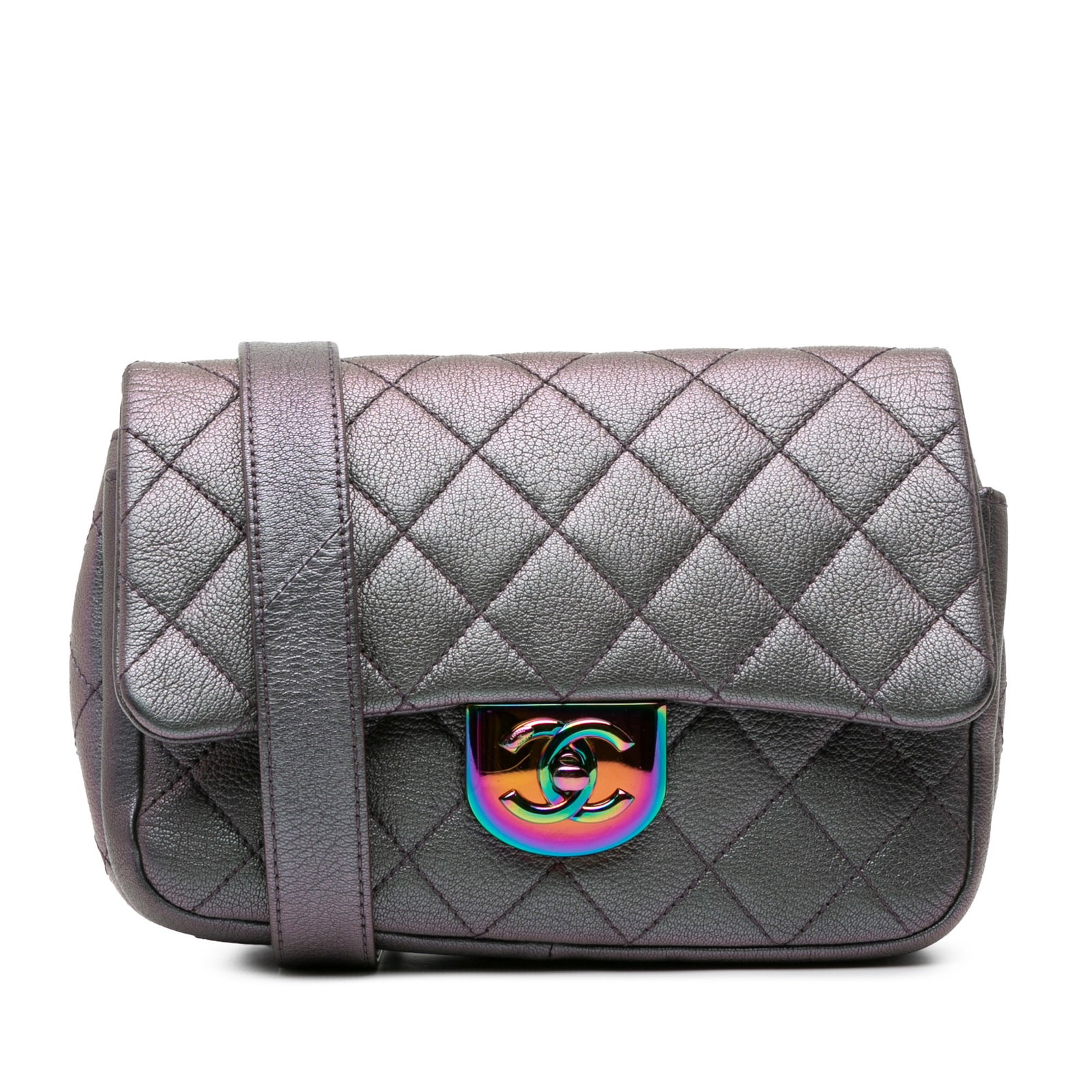 Chanel Small Iridescent Goatskin Rainbow Hardware Double Carry Bag (1 of 9)