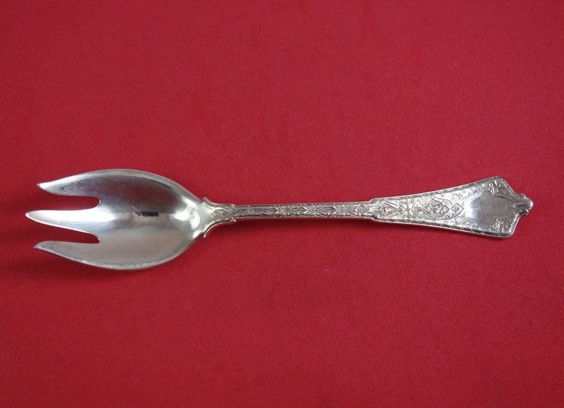 Tiffany & Co Persian Sterling Silver 3-Tine Ice Cream Fork 1850-1899: Tiffany & Co Persian Sterling Silver 3-Tine Ice Cream Fork 1850-1899 This exquisite 3-tine ice cream fork is a stunning piece from the Persian pattern by Tiffany & Co., crafted from high-quality sterl