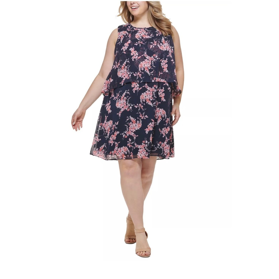 Tommy Hilfiger Plus Size 20W Floral Layered Shift Dress (1 of 4)