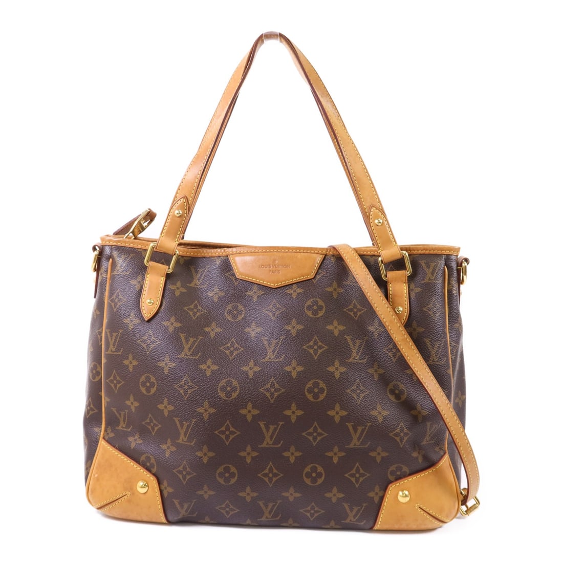 LOUIS VUITTON Estrela MM 2 Way Shoulder Bag Monogram Brown GHW: LOUIS VUITTON Estrela MM 2 Way Shoulder Bag Monogram Brown GHW This Louis Vuitton Estrela MM 2 Way Shoulder Bag is a stylish accessory crafted from durable PVC coated canvas. The bag showcases the ico