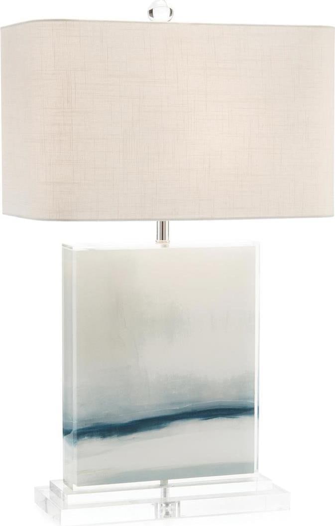 John-Richard Transitional Nickel Harp Table Lamp with Ivory Shade (1 of 1)
