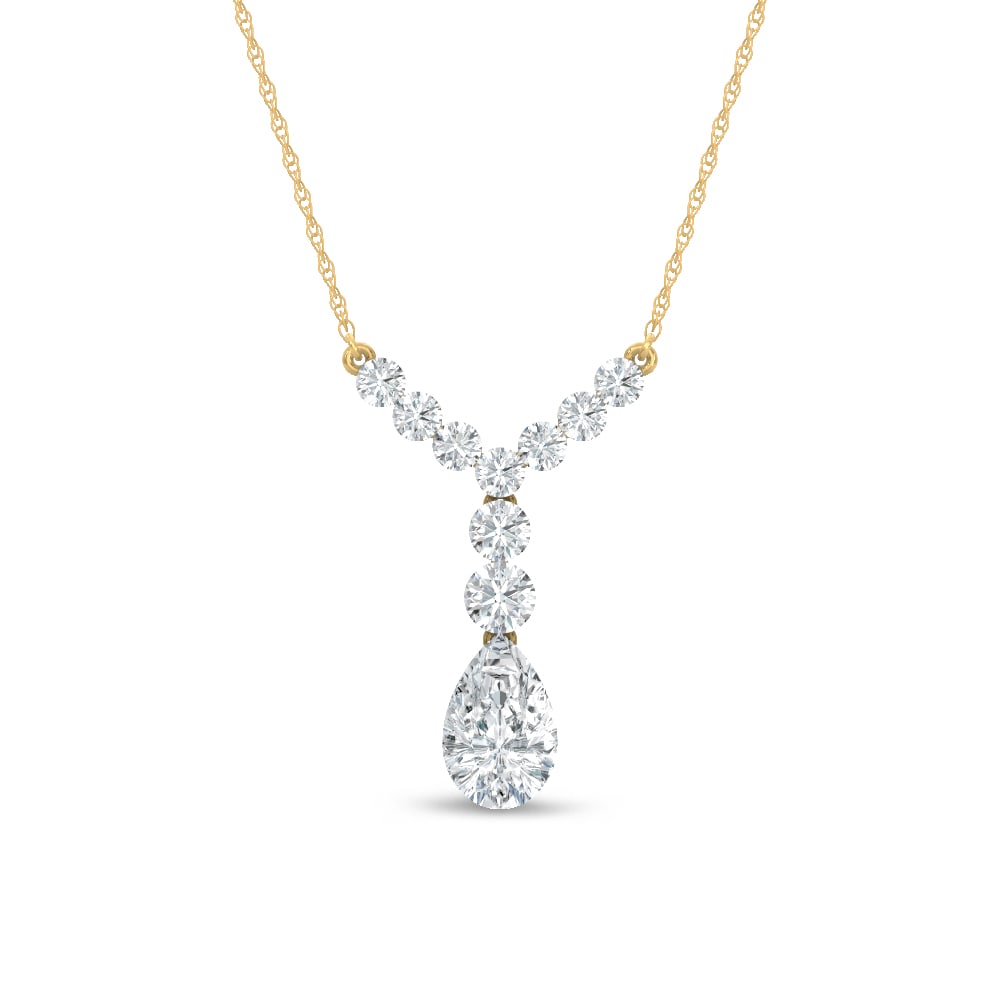 14K Yellow Gold Lab Grown Diamond 1 5/8 Ct.Tw. Fashion Necklace: 14K Yellow Gold Lab Grown Diamond 1 5/8 Ct.Tw. Fashion Necklace Add a touch of elegance to any outfit with this 14K Yellow gold fashion necklace, featuring 1 5/8 carats total weight of sparkling lab-g