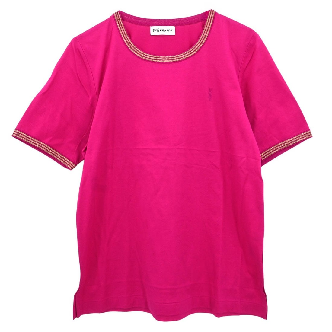 Yves Saint Laurent Pink Cotton T-Shirt Top #M Casual (1 of 10)
