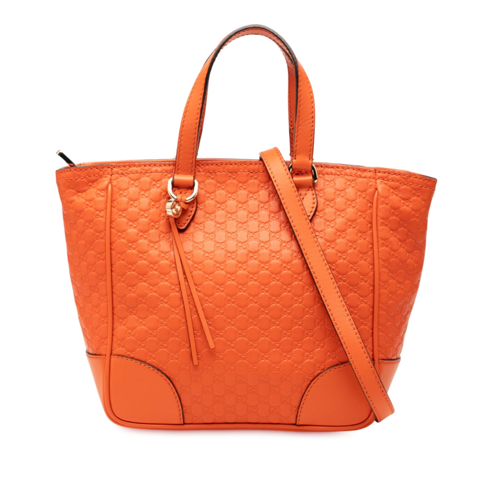 Gucci Small Microguccissima Bree Orange Leather Satchel (1 of 7)