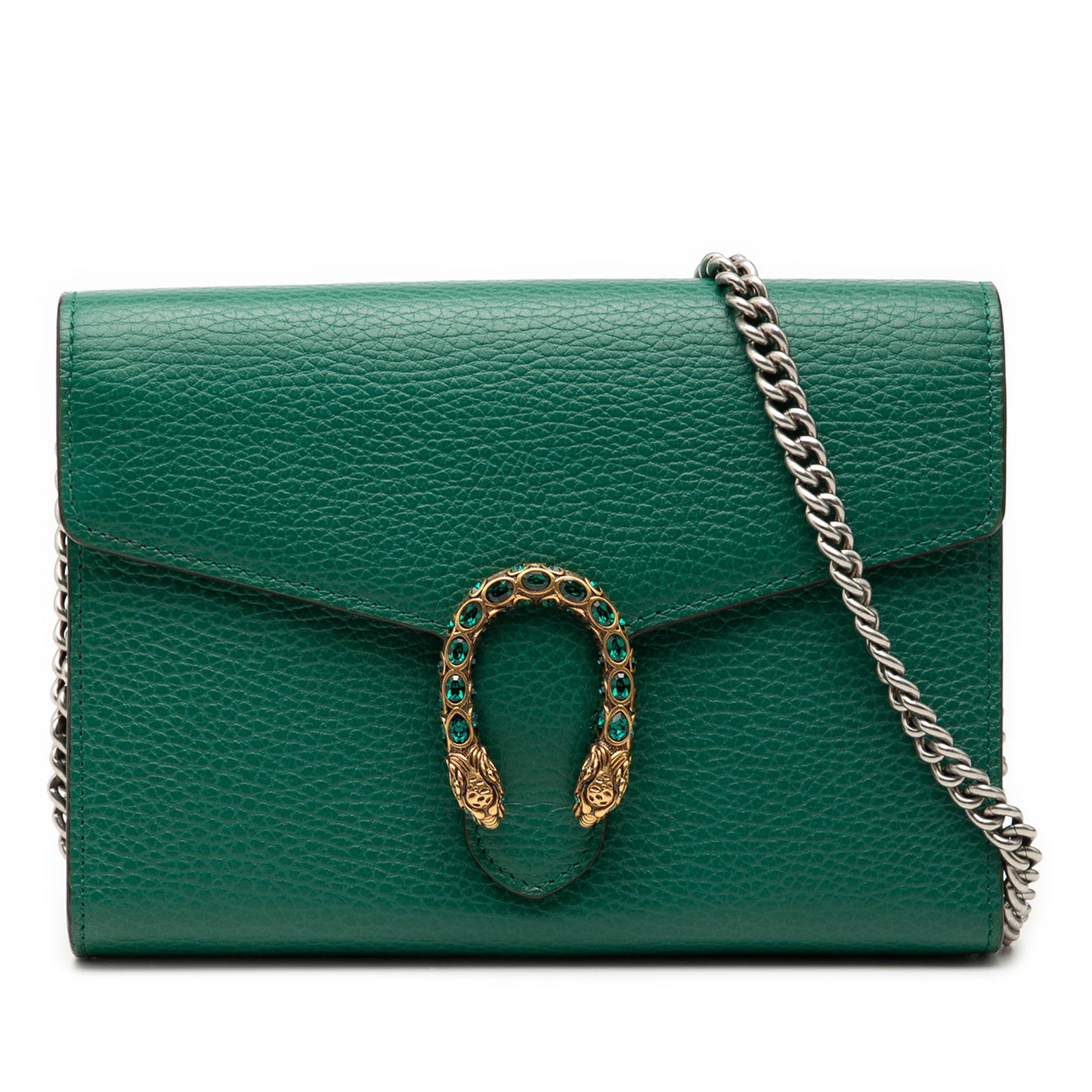 Gucci Dionysus Green Leather Chain Wallet with Flap Closure (1 of 7)