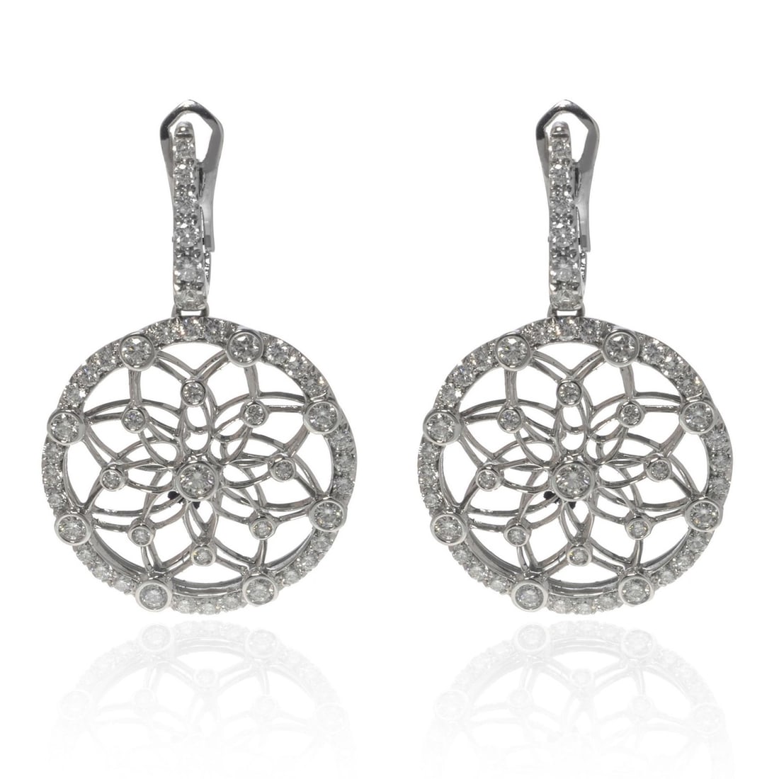 Luca Carati 18K White Gold Diamond Drop Earrings 2.66cttw (1 of 4)