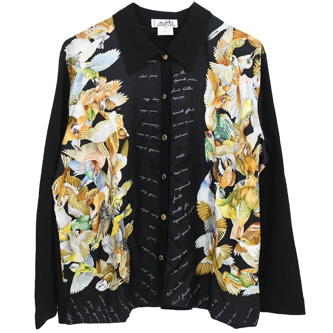 Hermes Black Knit Button Vintage Cardigan Size 44 Long Sleeve (1 of 12)