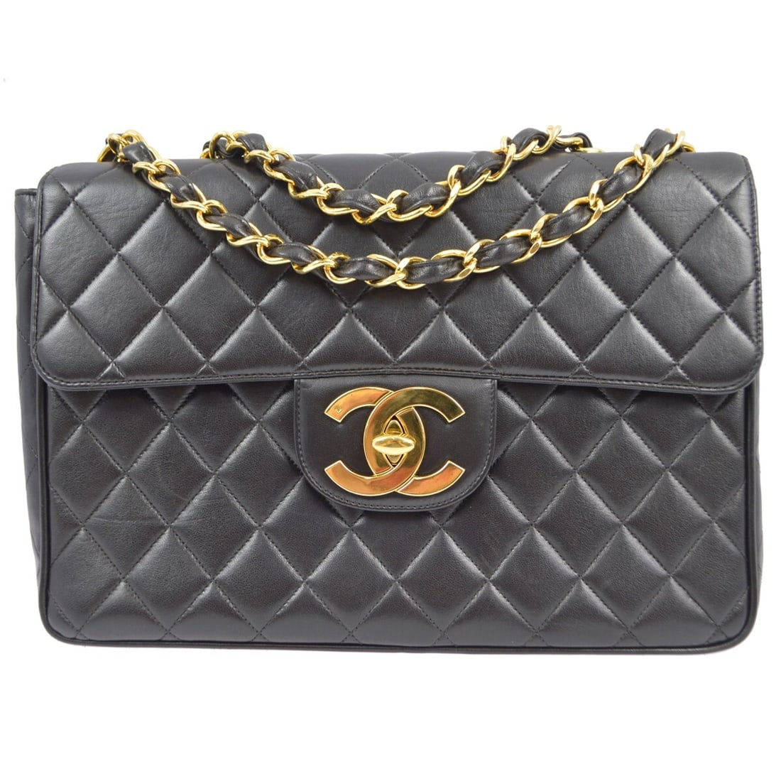Chanel Classic Flap Jumbo Black Lambskin Shoulder Bag (1 of 10)