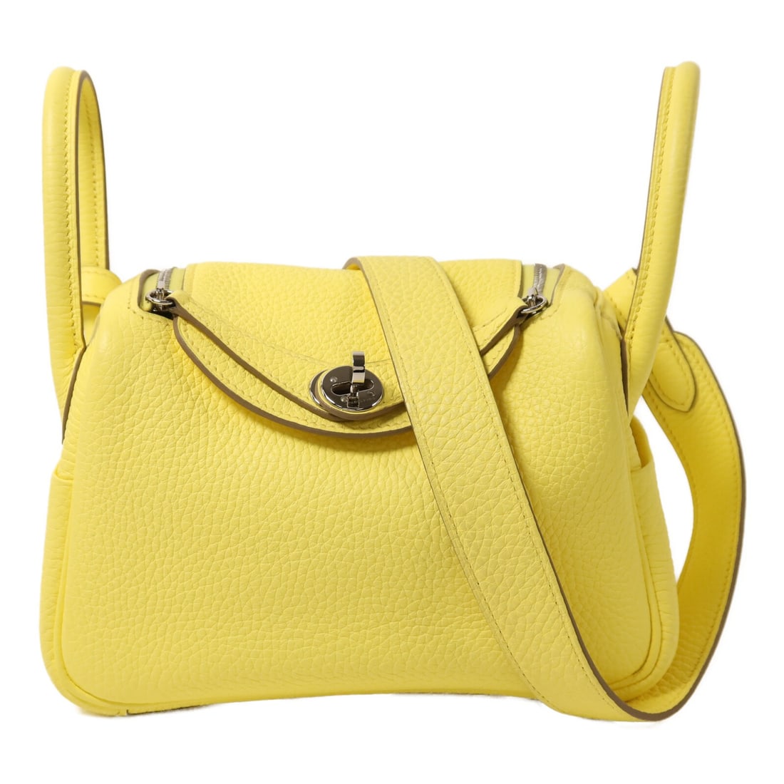 Mini Lindy Lime Calfskin Shoulder Bag with Palladium Hardware by Hermes (1 of 14)