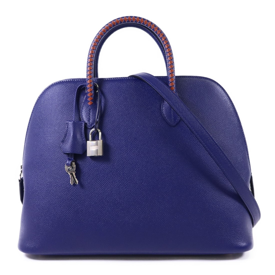 Epsom Leather Bolide 1923 31 PHW 2Way Shoulder Bag in Bleu Electrique and Brique (1 of 18)