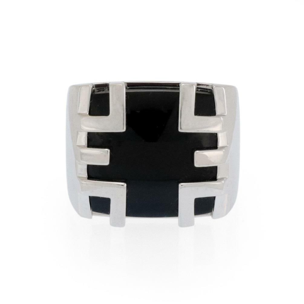 Cartier Le Baiser du Dragon 18k White Gold Onyx Ring Size 6 (1 of 5)