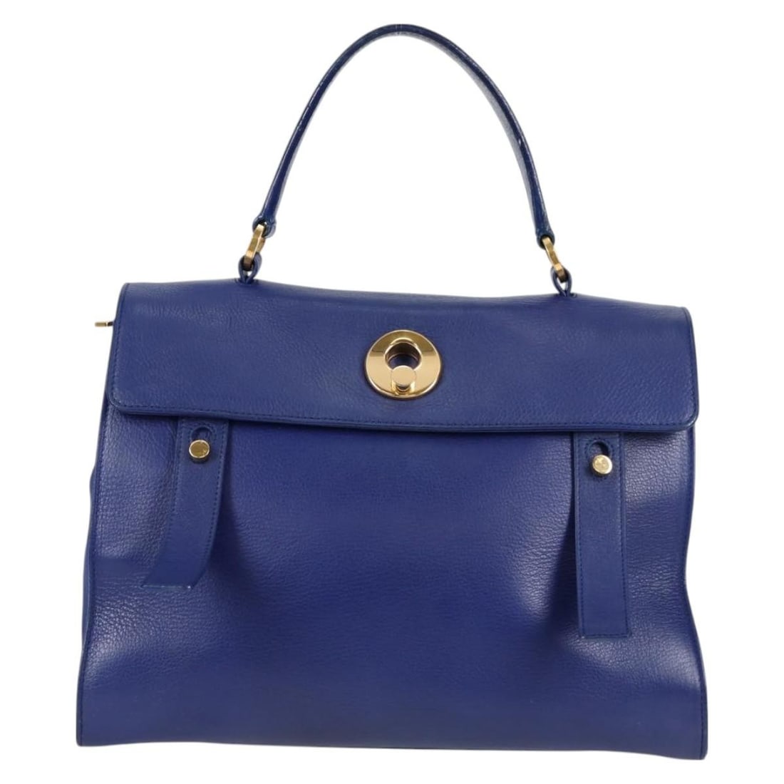 Saint Laurent Muse Two Leather and Canvas Shoulder Bag Blue 32cm (1 of 18)