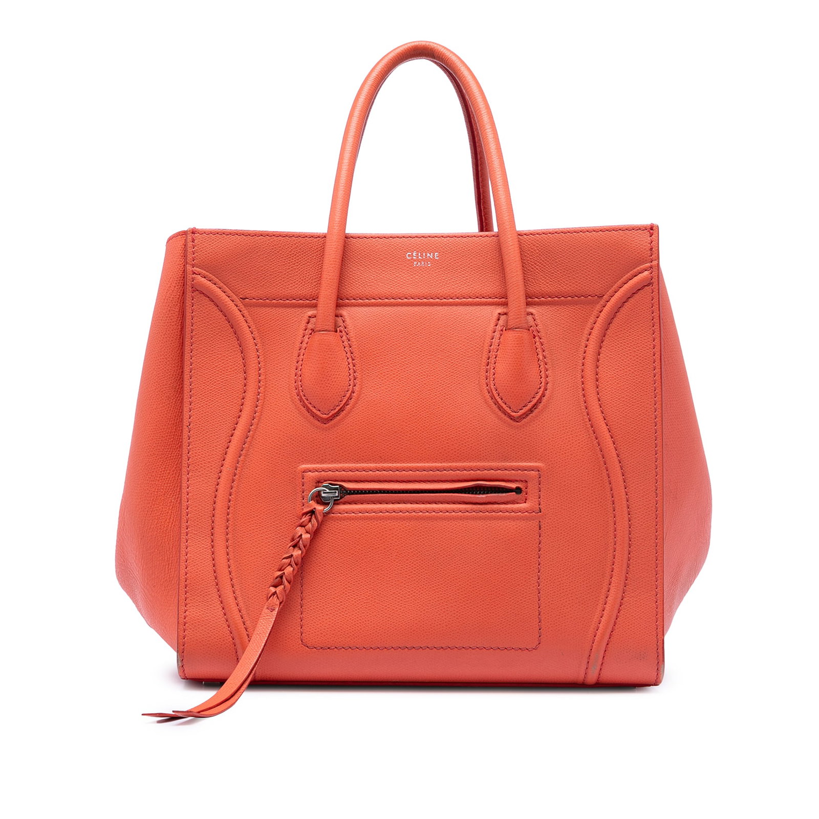 Celine Phantom Luggage Medium Orange Leather Tote Bag Italy (1 of 7)