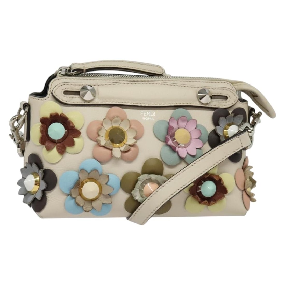 Fendi By The Way Beige Leather Convertible Satchel with Strap and Dust Bag: Fendi By The Way Beige Leather Convertible Satchel with Strap and Dust Bag This FENDI By The Way handbag is crafted from beige and gold leather and features a versatile 2-way design for hand or should