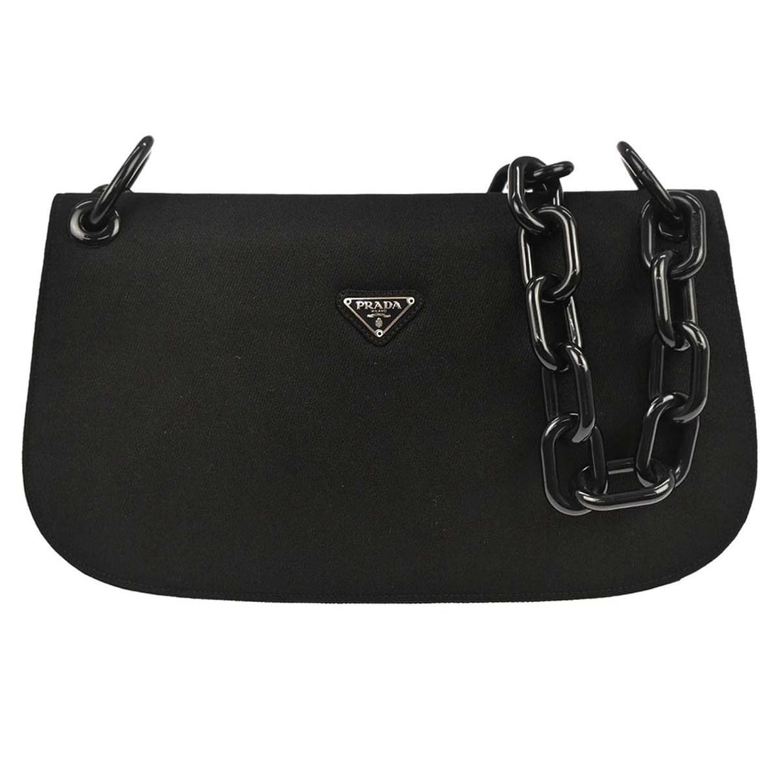 Prada Medium Black Canvas and Leather Women's Shoulder Bag (1 of 10)