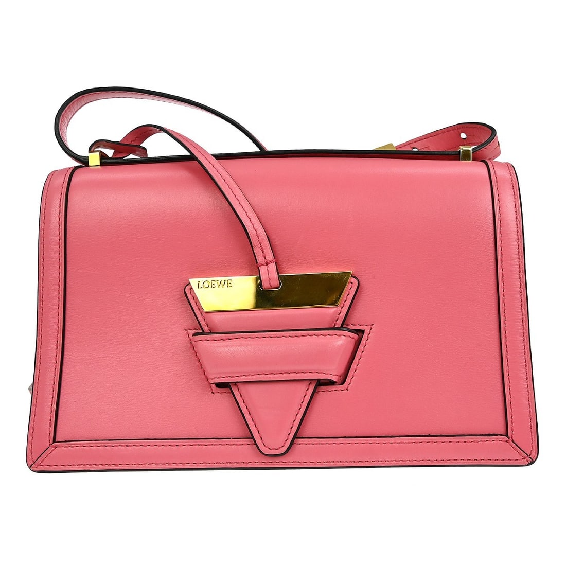 Loewe Pink Leather Medium Shoulder Bag Spain (1 of 9)