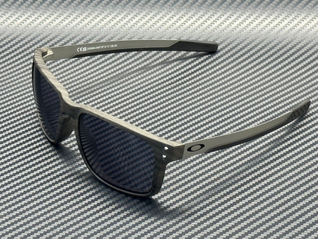 Holbrook Mix Rectangle Sunglasses Brown Woodgrain Prizm Black 57mm: Holbrook Mix Rectangle Sunglasses Brown Woodgrain Prizm Black 57mm These Oakley Holbrook Mix OO9384 04 sunglasses feature a distinctive woodgrain-patterned plastic frame paired with Prizm Black polyca