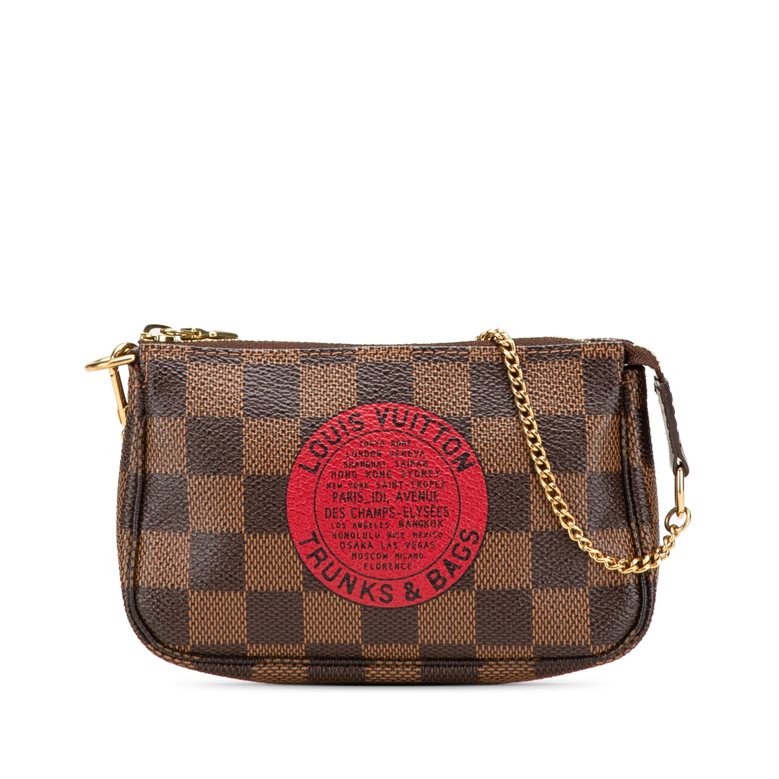 Louis Vuitton Damier Ebene Pochette Accessoires with Gold Chain (1 of 12)