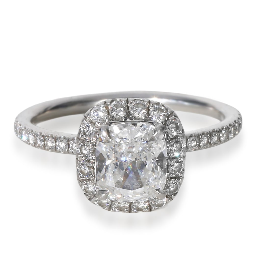 Platinum Engagement Ring with 1.03ct Cushion Diamond and GIA Certificate (1 of 8)