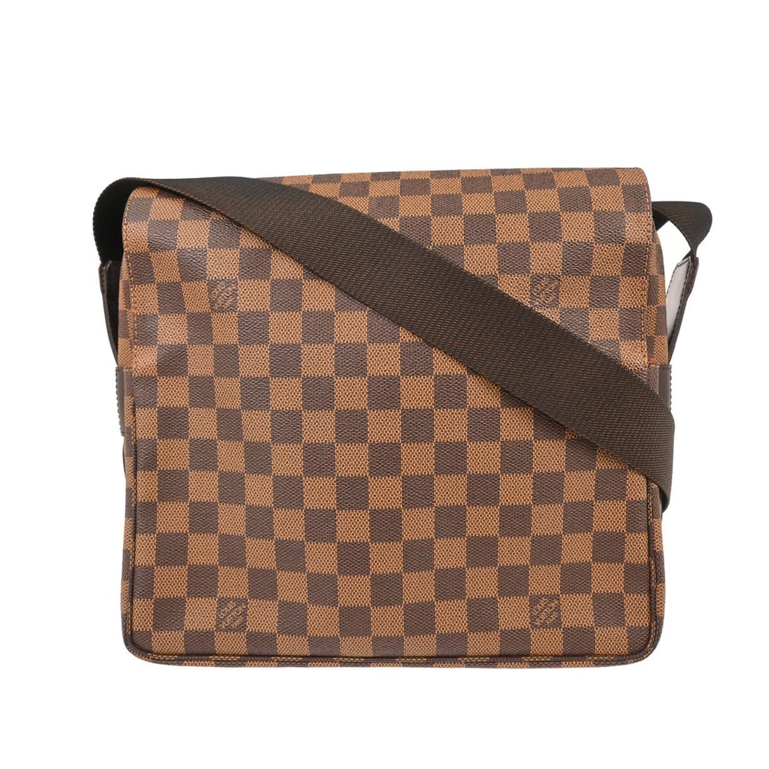 Louis Vuitton Naviglio Damier Canvas Medium Shoulder Bag Brown: Louis Vuitton Naviglio Damier Canvas Medium Shoulder Bag Brown This Louis Vuitton Naviglio shoulder bag features the iconic Damier check pattern in brown canvas, complemented by a flap with magnetic c