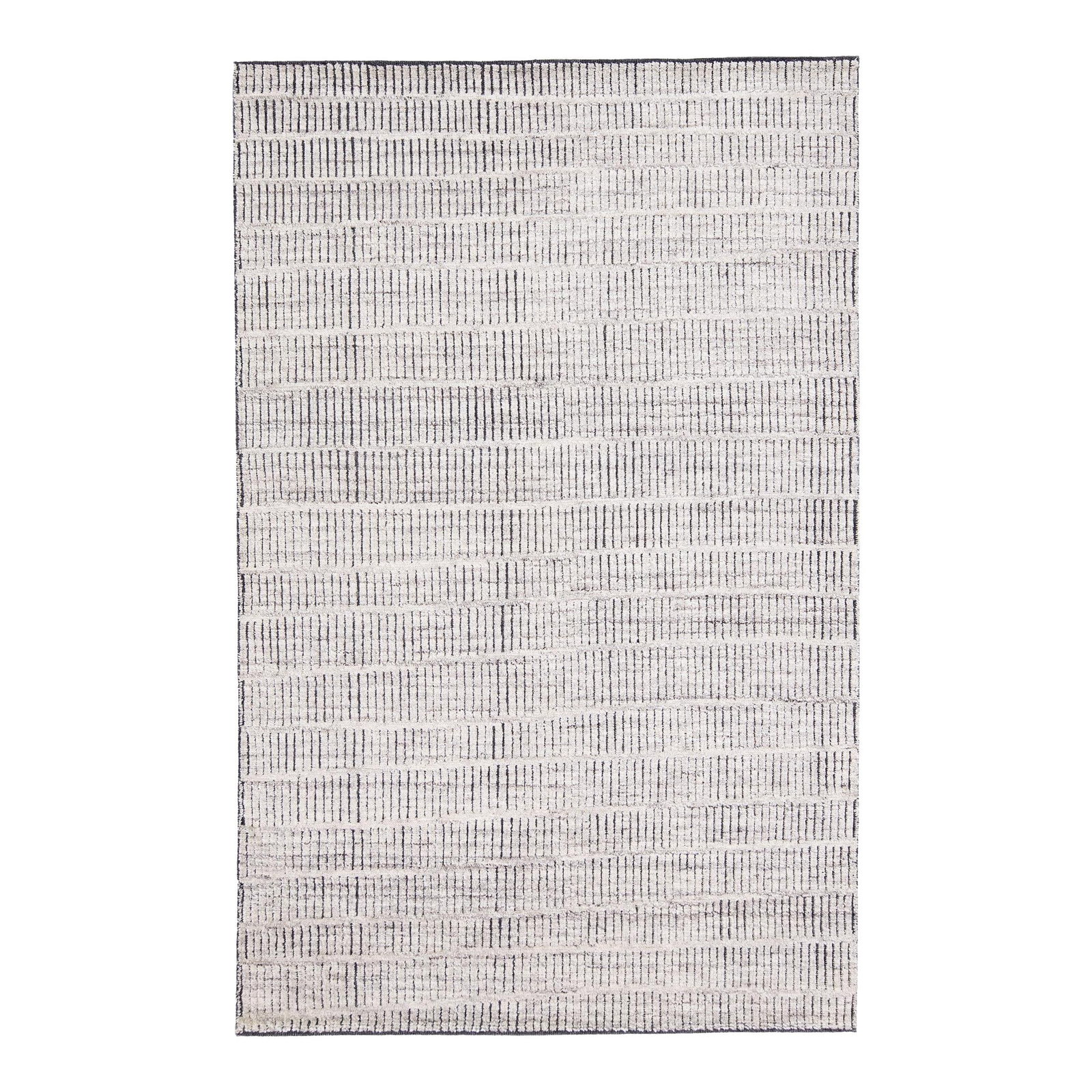 Modern Hand-Knotted Wool Rug Light Gray Geometric Design by Apadana (1 of 7)