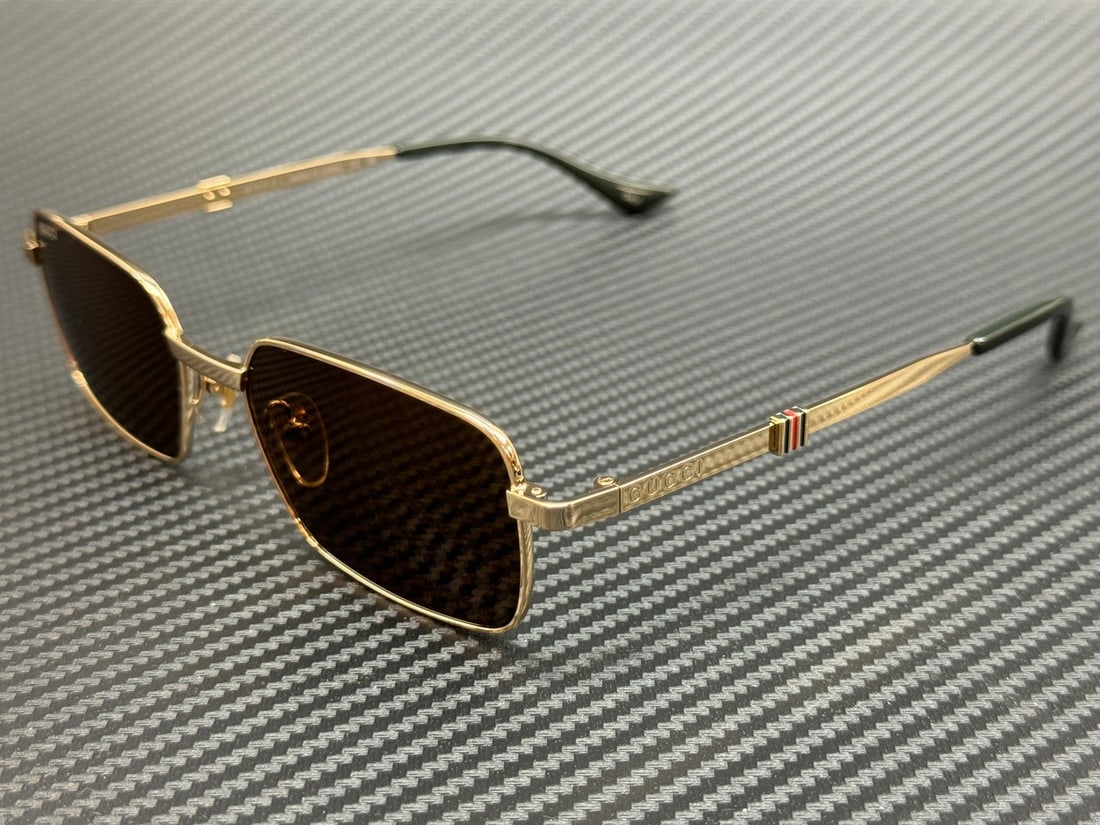 GUCCI GG1495S 002 Gold Brown Unisex Sunglasses with Authenticity Certificate (1 of 4)