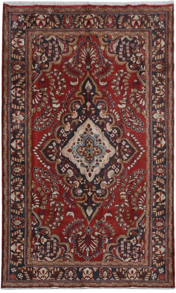 7' x 11' Handcrafted Wine Red Persian Hamadan Rug (1 of 6)