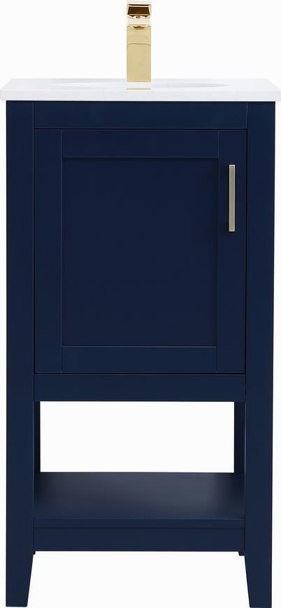 Elegant Lighting 18 Inch Blue Gold Vanity with Storage (1 of 1)