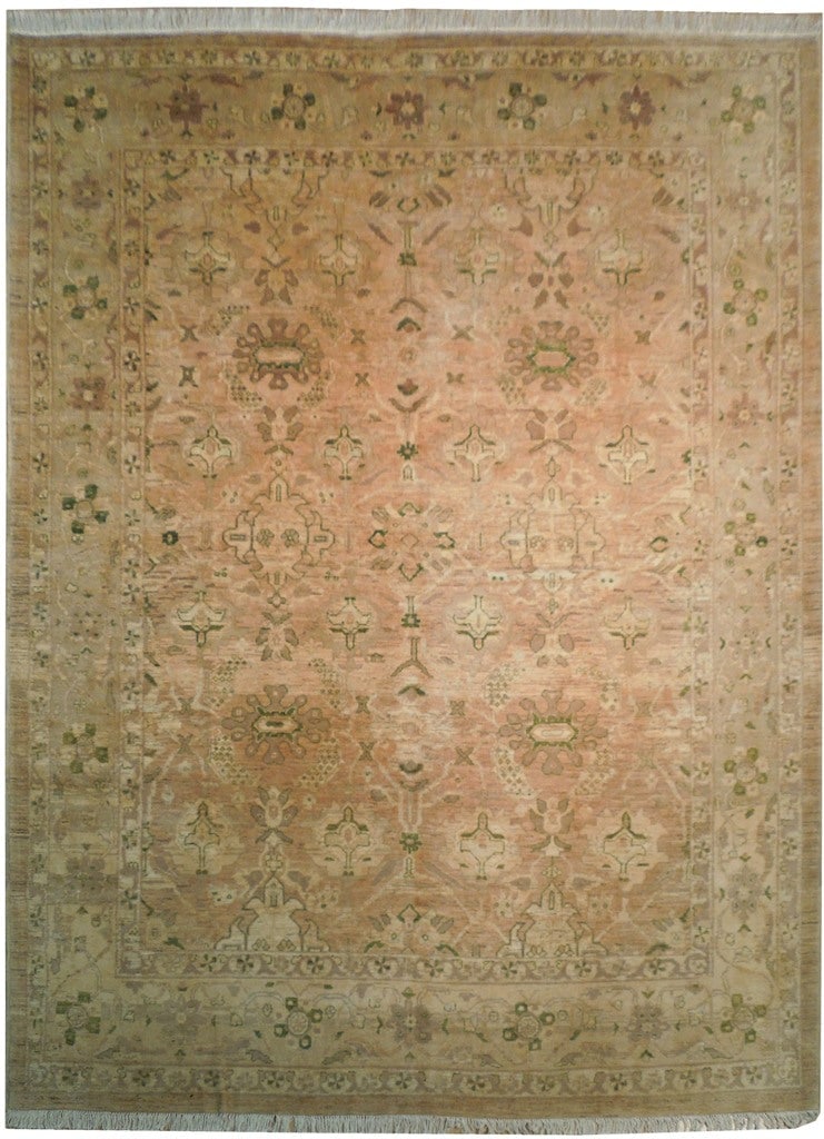Handwoven Beige Chobi Peshawar Area Rug 8.8 x 10.10 Feet (1 of 6)