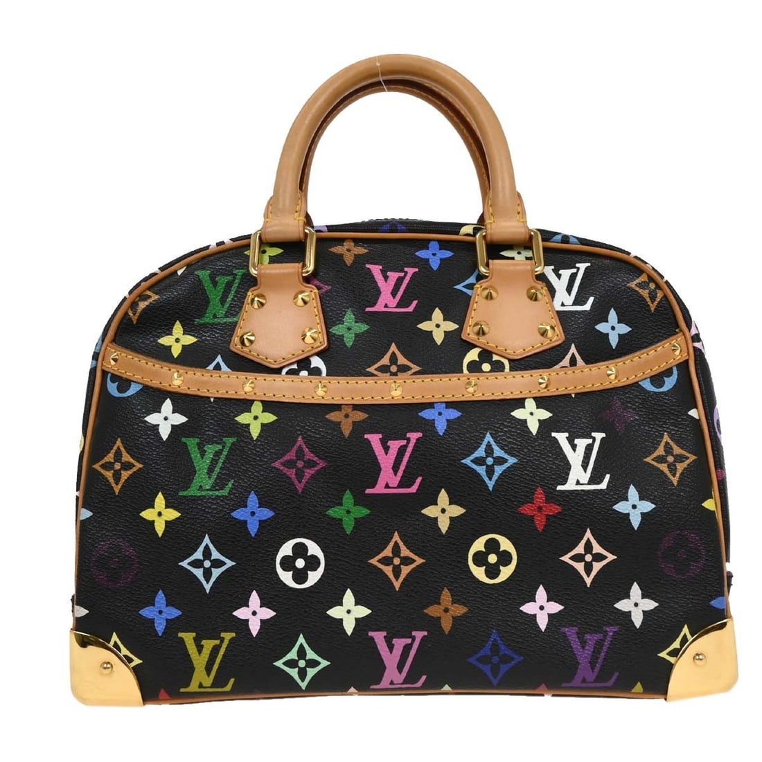 Louis Vuitton Black Monogram Multicolor Trouville Handbag M92662 (1 of 10)