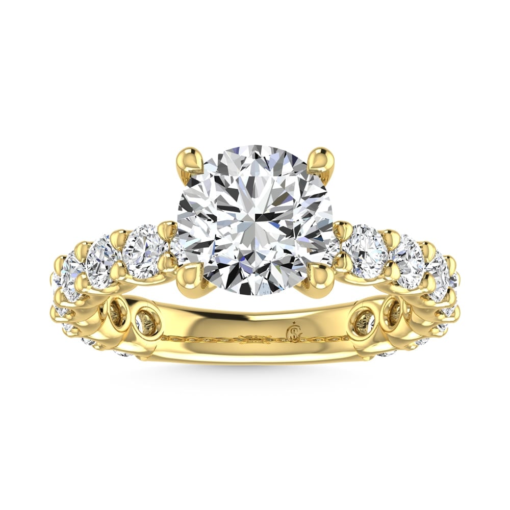 14K Yellow Gold Lab Grown Diamond 2 3/4 Ct.Tw. Round Shape Three Forth Engagement Ring ( IGI: 14K Yellow Gold Lab Grown Diamond 2 3/4 Ct.Tw. Round Shape Three Forth Engagement Ring ( IGI Certified Center 2CT Round) This elegant diamond engagement ring crafted in 14k white gold, features a bril