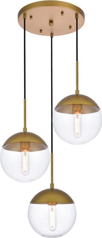 Elegant Lighting Mid-Century Modern Brass Pendant Light UL-Listed 9H 18W 18D (1 of 1)