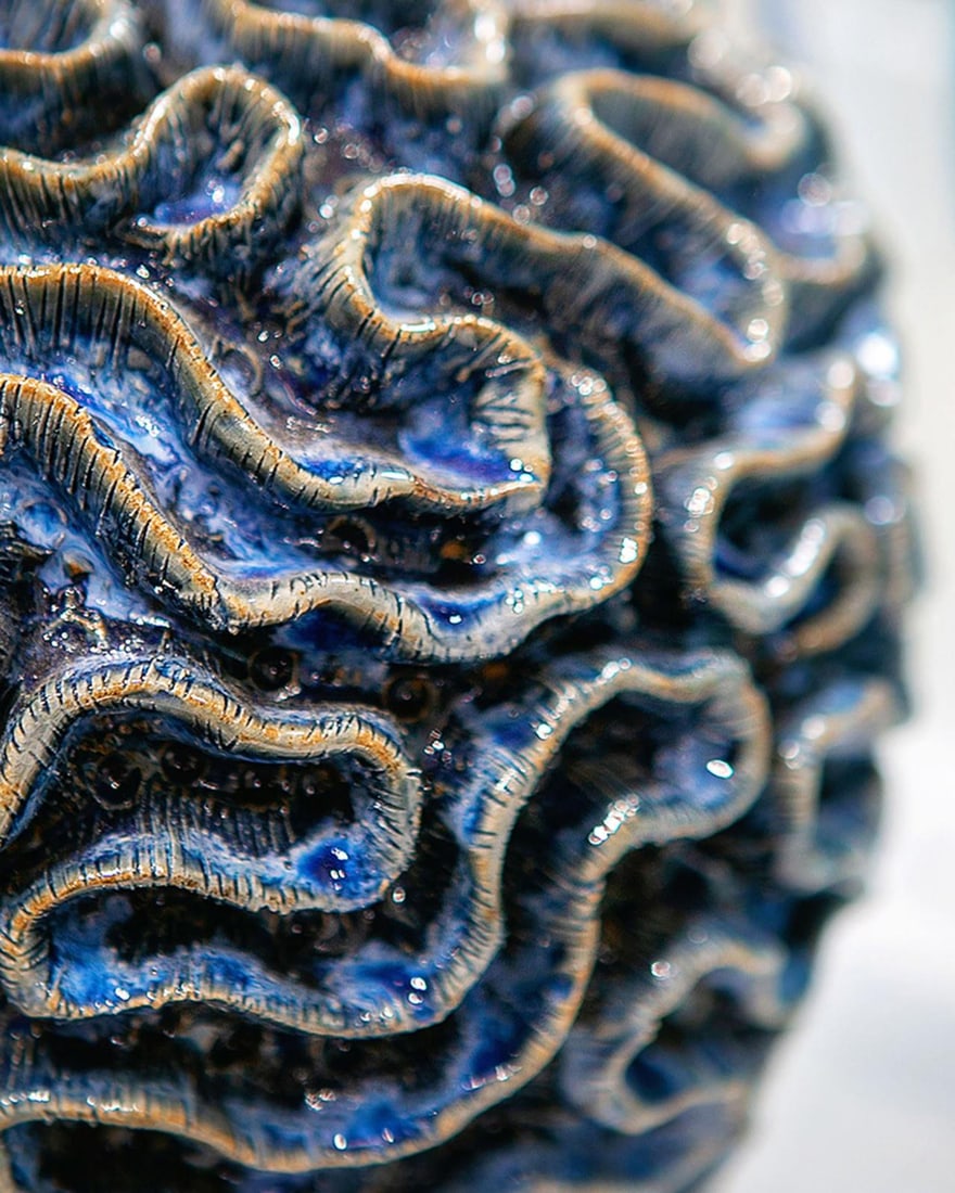 Currey Milos Blue Ceramic Table Lamp Eclectic Style 29.5H (1 of 4)