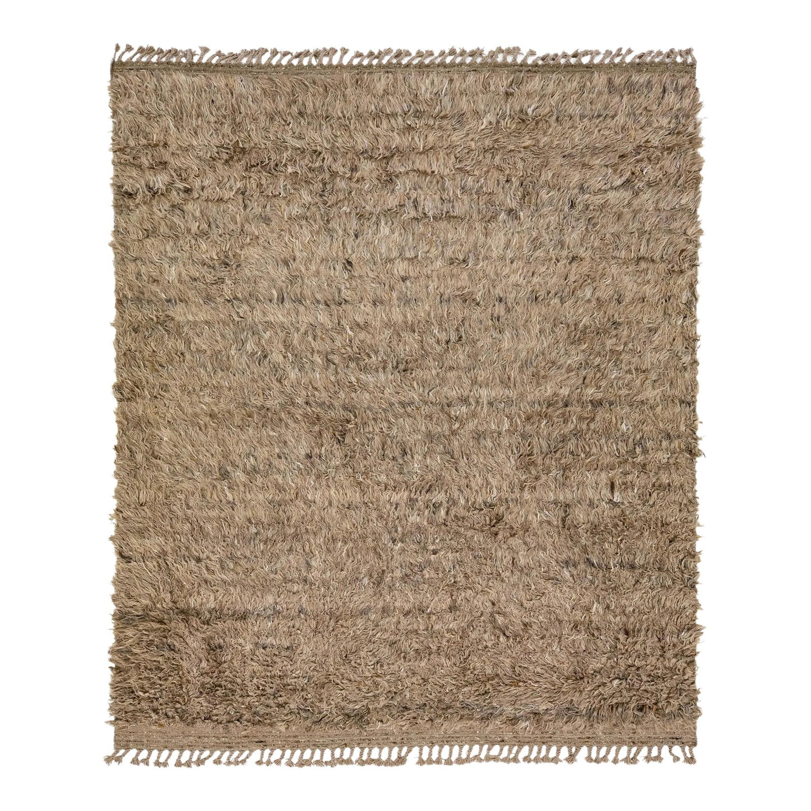 Contemporary Moroccan Wool Rug Solid Brown 8'3" x 10'3" (1 of 7)