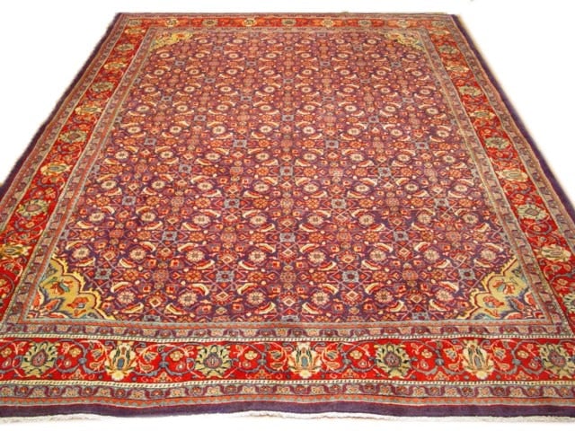 Navy Blue Handcrafted Persian Mahal Rug 9'9 x 12'9 Traditional Design: Navy Blue Handcrafted Persian Mahal Rug 9'9 x 12'9 Traditional Design Free continental US Shipping Enhance your living space with this exquisite 10' x 13' Semi Antique Persian Mahal Rug in a rich navy