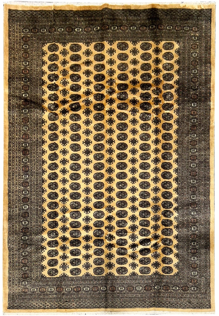 Handmade 8.2 x 10 Bokara Rug Beige Wool from Pakistan: Handmade 8.2 x 10 Bokara Rug Beige Wool from Pakistan Free continental US Shipping Enhance your home decor with the exquisite 8.2 x 10 Classic Bokara Rug, a stunning handwoven creation from Pakistan.
