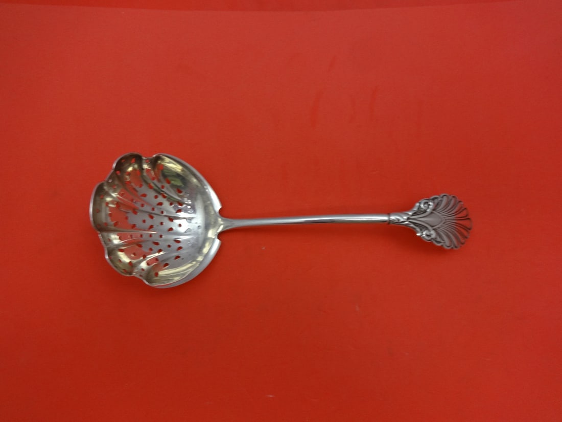 Grecian by Gorham Sterling Silver Sugar Sifter 7.375 inches Monogrammed: Grecian by Gorham Sterling Silver Sugar Sifter 7.375 inches Monogrammed Experience the elegance of the Grecian by Gorham sterling silver sugar sifter, measuring 7 3/8 inches. This exquisite piece is c