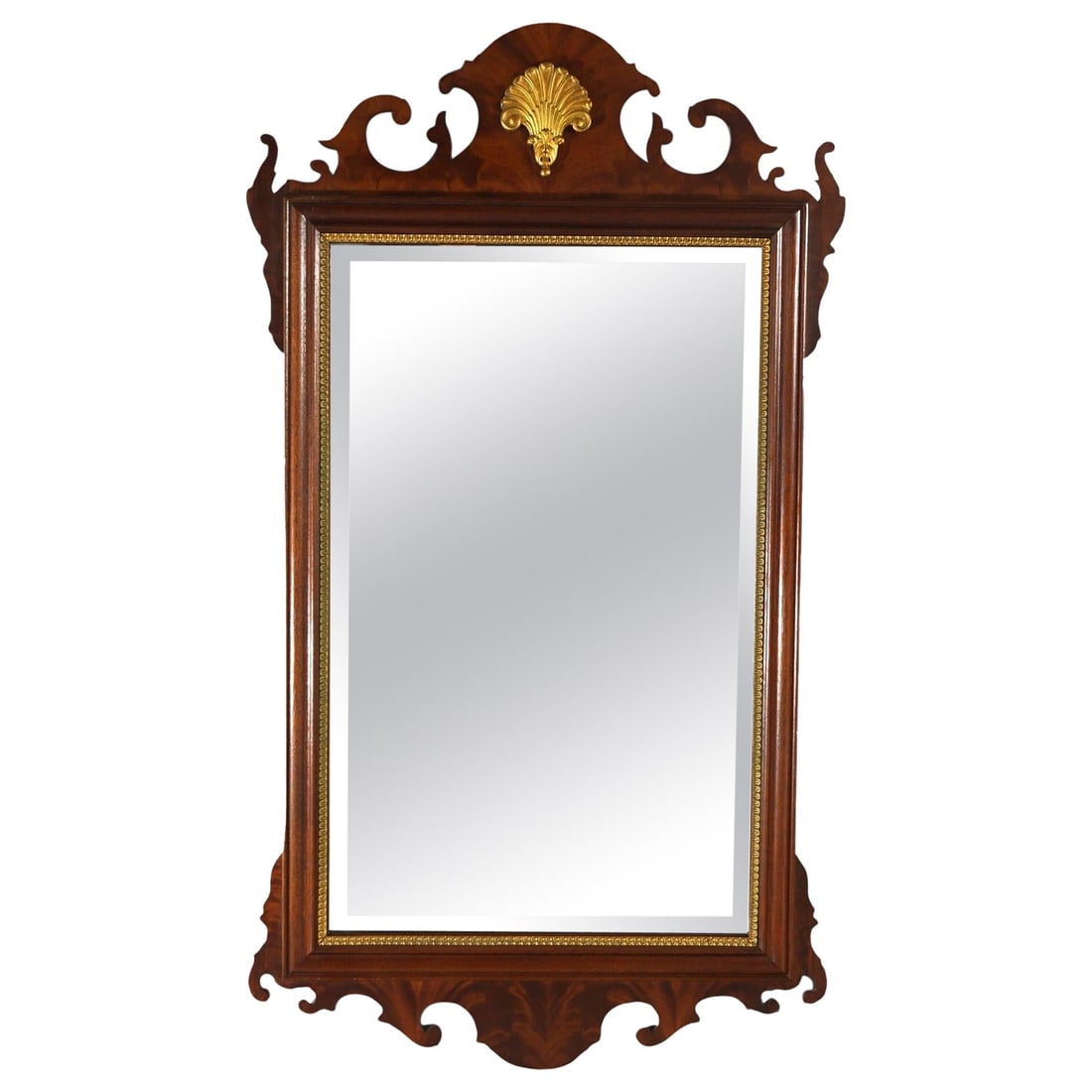 Chippendale Style Mahogany Giltwood Wall Mirror 20th Century (1 of 7)