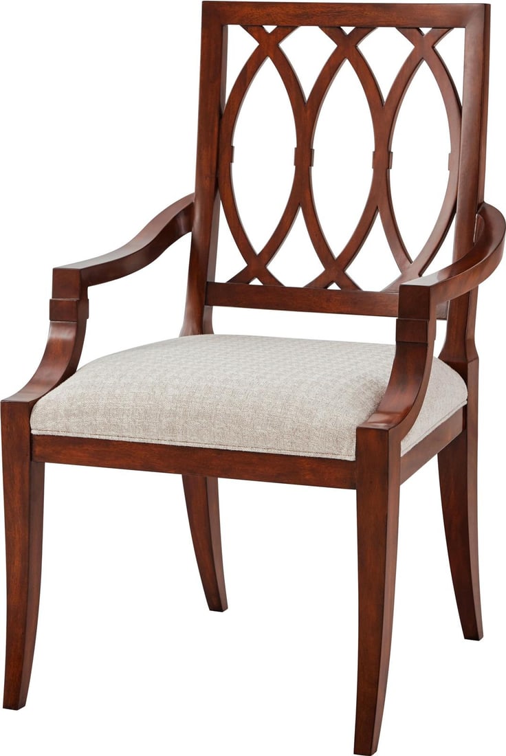 Theodore Alexander Lady Emily Mahogany Armchair New: Theodore Alexander Lady Emily Mahogany Armchair New Introducing the Lady Emily's Mahogany Armchair, a stunning piece that combines elegance and comfort. Crafted from high-quality mahogany, this armcha