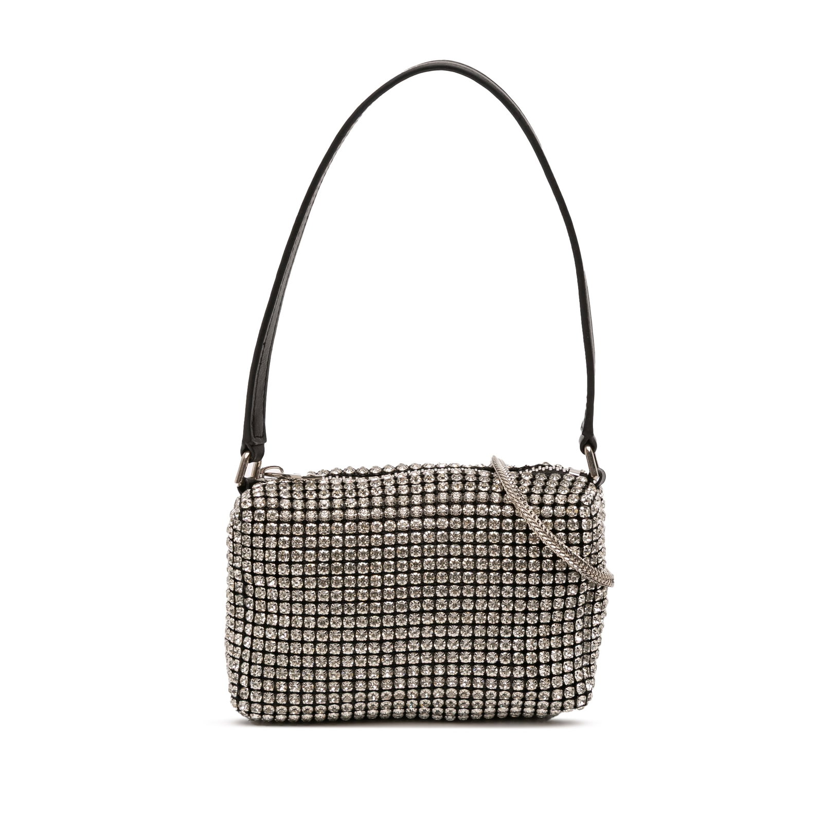 Alexander Wang Heiress Medium Black Rhinestone Mesh Satchel with Leather Handle (1 of 11)